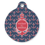 All Anchors Round Pet ID Tag - Large (Personalized)