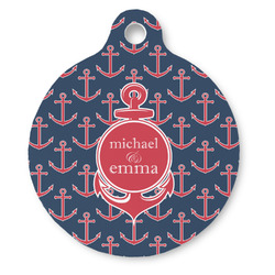 All Anchors Round Pet ID Tag (Personalized)