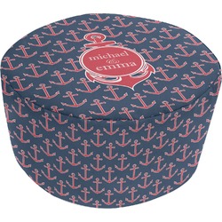 All Anchors Round Pouf Ottoman (Personalized)
