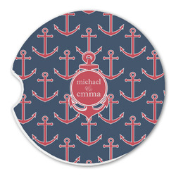 All Anchors Sandstone Car Coaster - Single (Personalized)