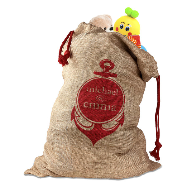 All Anchors Santa Bag - Front (stuffed w toys) PARENT