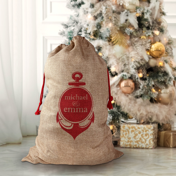 All Anchors Santa Bag - Front (stuffed)