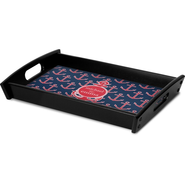 All Anchors Serving Tray Black - Corner