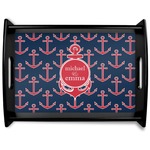 All Anchors Black Wooden Tray - Large (Personalized)
