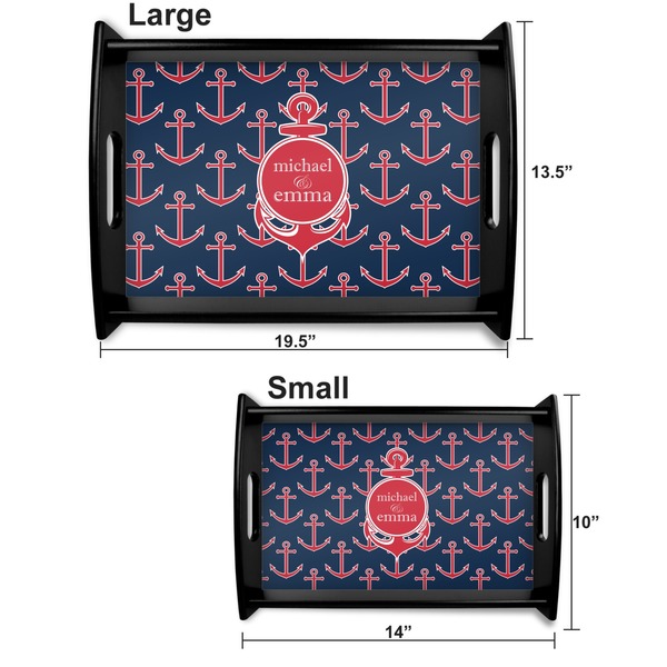 All Anchors Serving Tray Black Sizes