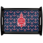 All Anchors Black Wooden Tray - Small (Personalized)