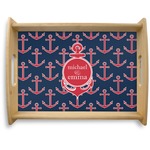 All Anchors Natural Wooden Tray - Large (Personalized)