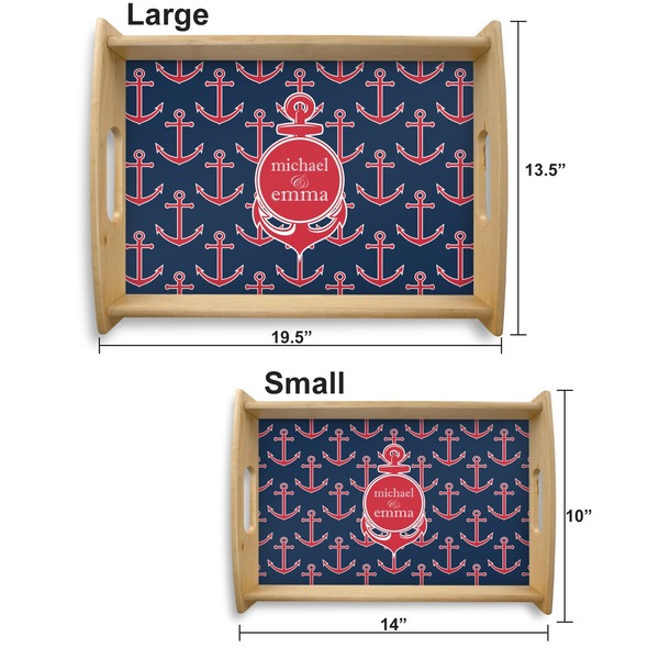 All Anchors Serving Tray Wood Sizes