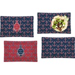 All Anchors Set of 4 Glass Rectangular Lunch / Dinner Plate (Personalized)