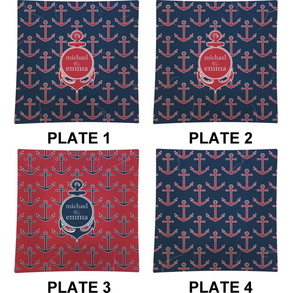 All Anchors Set of Square Dinner Plates (Approval)