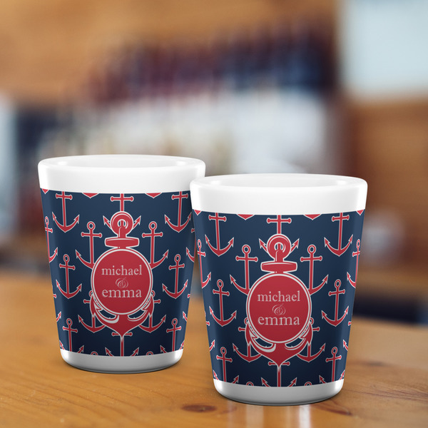 All Anchors Shot Glass - White - LIFESTYLE