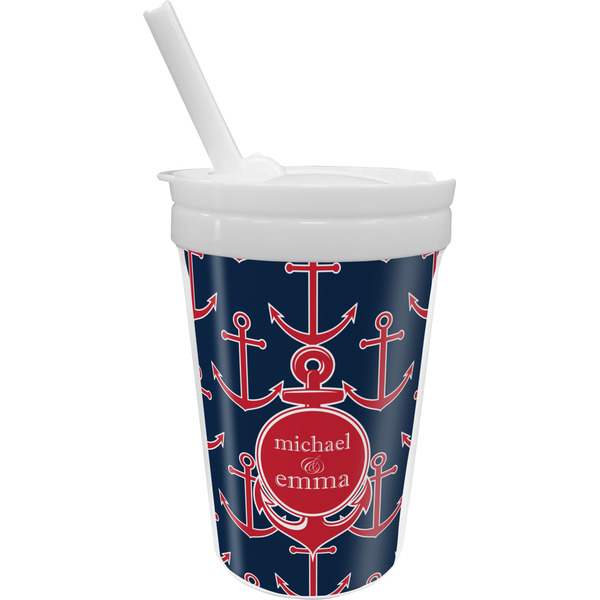 Custom All Anchors Sippy Cup with Straw (Personalized)