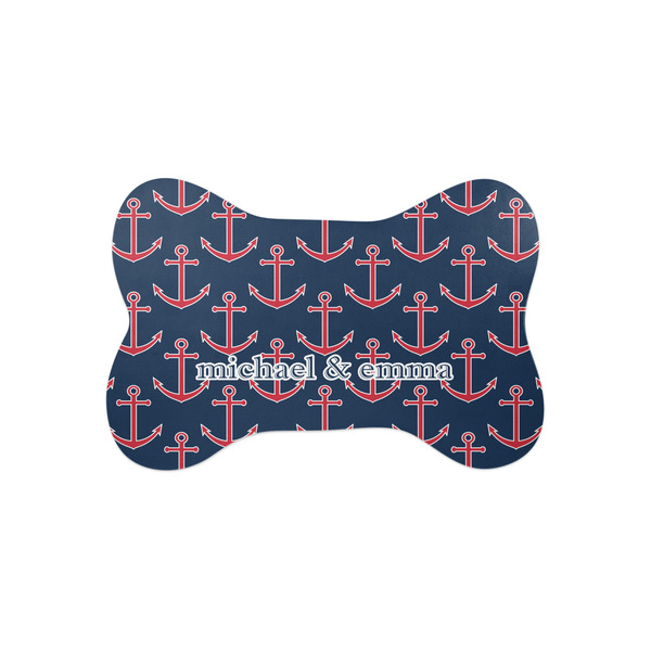 Custom All Anchors Bone Shaped Dog Food Mat (Small) (Personalized)