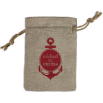 All Anchors Small Burlap Gift Bag - Front (Personalized)