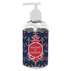All Anchors Plastic Soap / Lotion Dispenser (8 oz - Small - White) (Personalized)