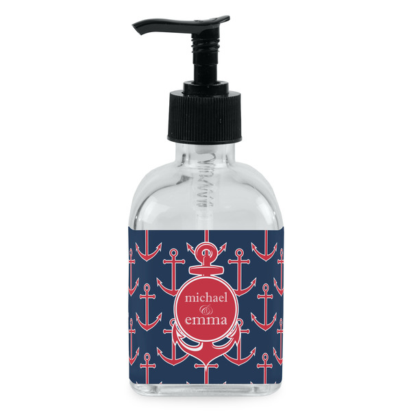 Custom All Anchors Glass Soap & Lotion Bottle - Single Bottle (Personalized)