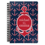 All Anchors Spiral Notebook - 7x10 w/ Couple's Names