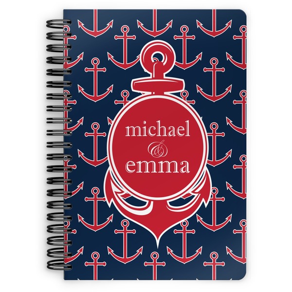 Custom All Anchors Spiral Notebook - 7x10 w/ Couple's Names