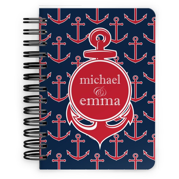Custom All Anchors Spiral Notebook - 5x7 w/ Couple's Names