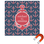 All Anchors Square Car Magnet - 6" (Personalized)
