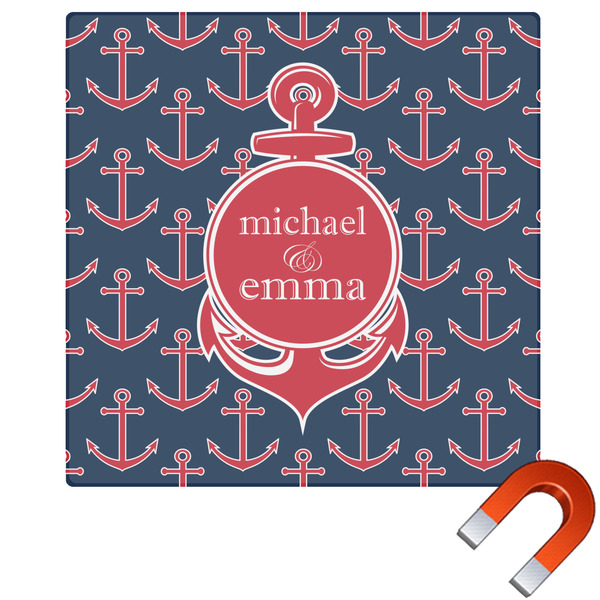 Custom All Anchors Square Car Magnet - 6" (Personalized)
