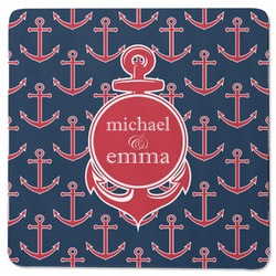 All Anchors Square Rubber Backed Coaster (Personalized)