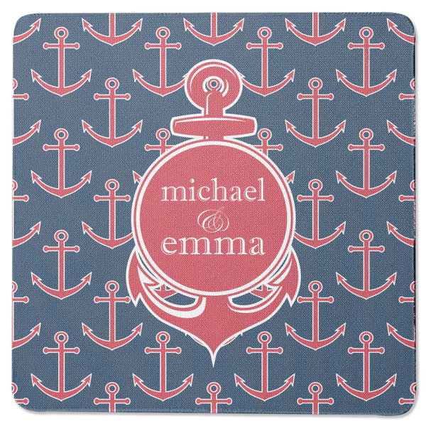 Custom All Anchors Square Rubber Backed Coaster (Personalized)