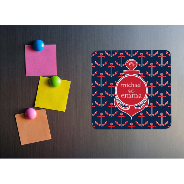 All Anchors Square Fridge Magnet - LIFESTYLE