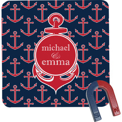 All Anchors Square Fridge Magnet (Personalized)