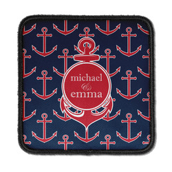 All Anchors Iron On Square Patch w/ Couple's Names