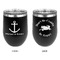 All Anchors Stainless Wine Tumblers - Black - Double Sided - Approval