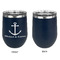 All Anchors Stainless Wine Tumblers - Navy - Single Sided - Approval