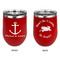 All Anchors Stainless Wine Tumblers - Red - Double Sided - Approval