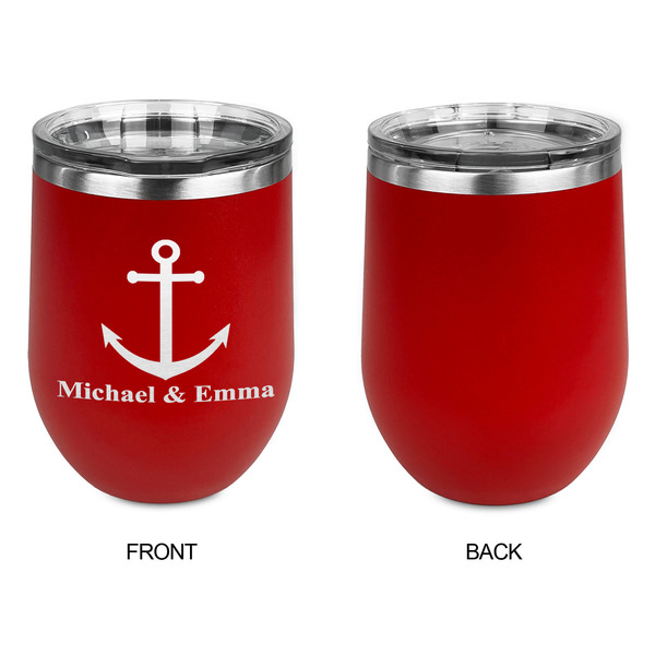 All Anchors Stainless Wine Tumblers - Red - Single Sided - Approval