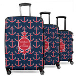All Anchors 3 Piece Luggage Set - 20" Carry On, 24" Medium Checked, 28" Large Checked (Personalized)