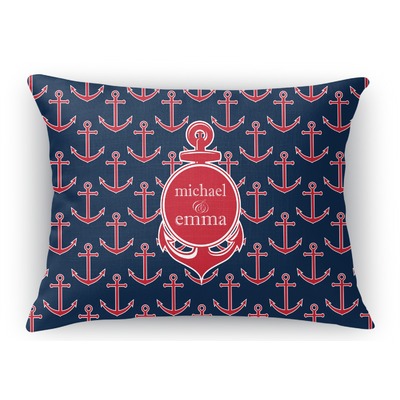 All Anchors Rectangular Throw Pillow Case (Personalized)