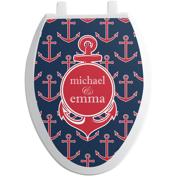Custom All Anchors Toilet Seat Decal - Elongated (Personalized)