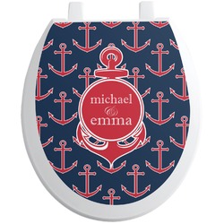 All Anchors Toilet Seat Decal - Round (Personalized)