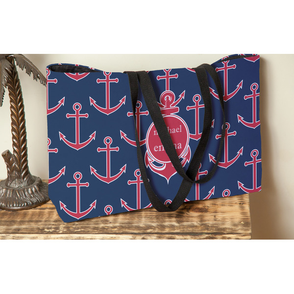 All Anchors Tote w/Black Handles - Lifestyle View