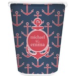 All Anchors Waste Basket - Double Sided (White) (Personalized)