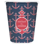 All Anchors Waste Basket - Single Sided (White) (Personalized)