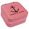 All Anchors Travel Jewelry Boxes - Leather - Pink - Angled View