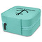 All Anchors Travel Jewelry Boxes - Leather - Teal - View from Rear