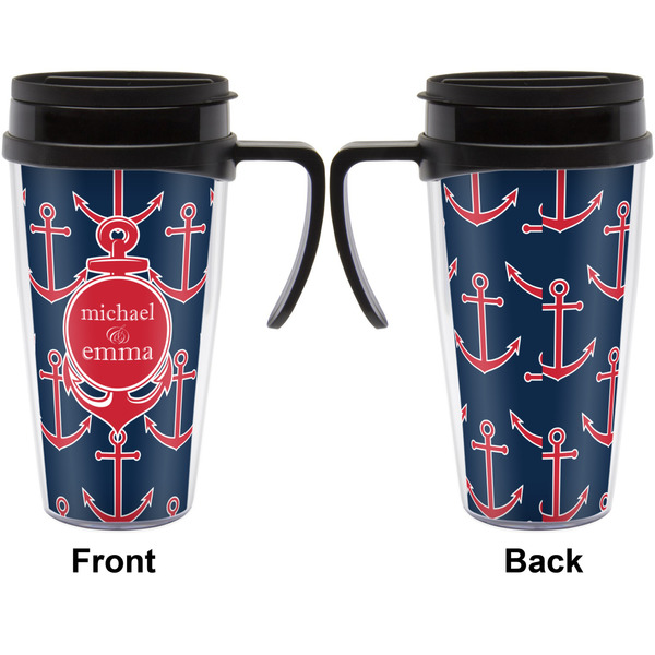All Anchors Travel Mug with Black Handle - Approval