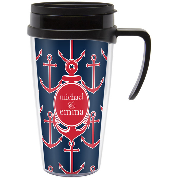 Custom All Anchors Acrylic Travel Mug with Handle (Personalized)