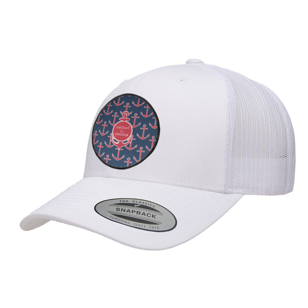 Custom All Anchors Trucker Hat - White (Personalized)