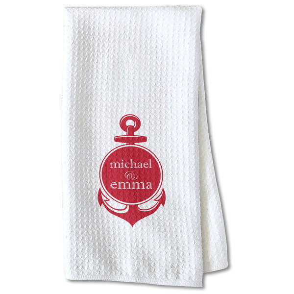 Custom All Anchors Kitchen Towel - Waffle Weave - Partial Print (Personalized)
