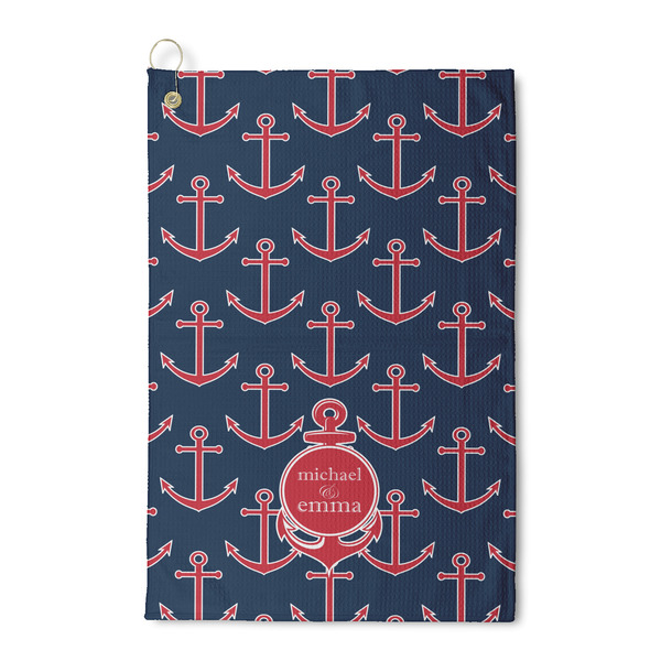 Custom All Anchors Waffle Weave Golf Towel (Personalized)