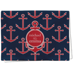 All Anchors Kitchen Towel - Waffle Weave - Full Color Print (Personalized)