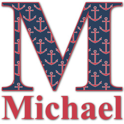 All Anchors Name & Initial Decal - Up to 18"x18" (Personalized)